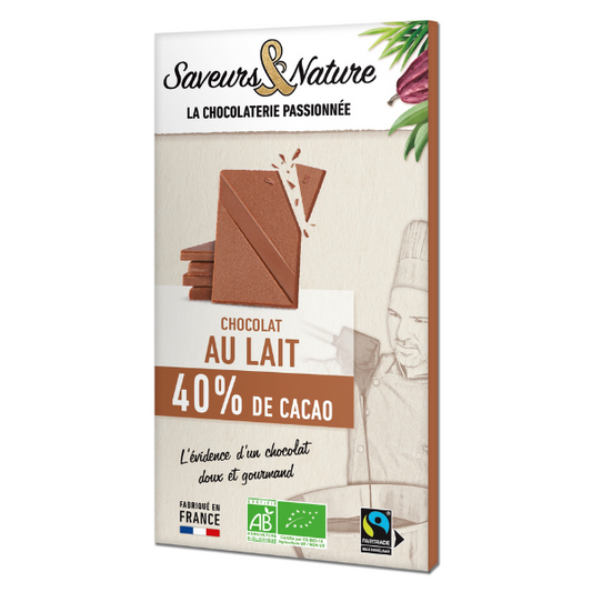 Saveurs & Nature -- Tablette de chocolat au lait bio 40% - 80 g