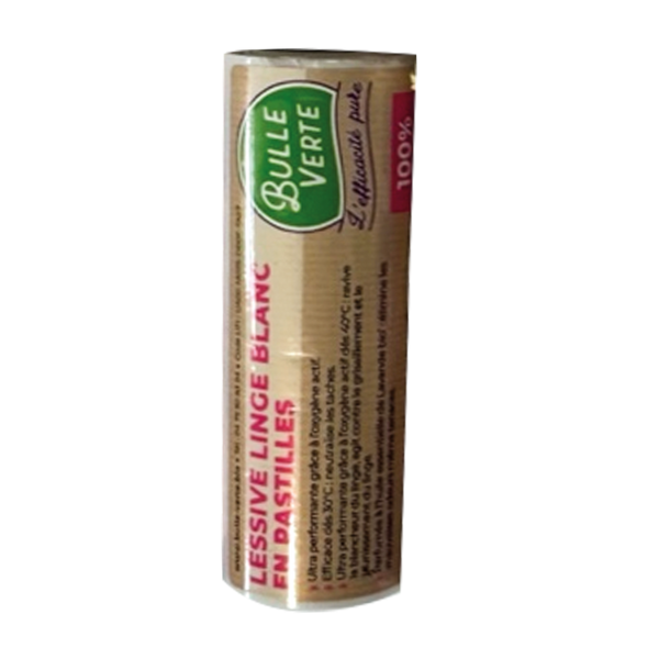 Bulle Verte -- Lessive linge blanc en tablette vrac (étiquettes) - x50