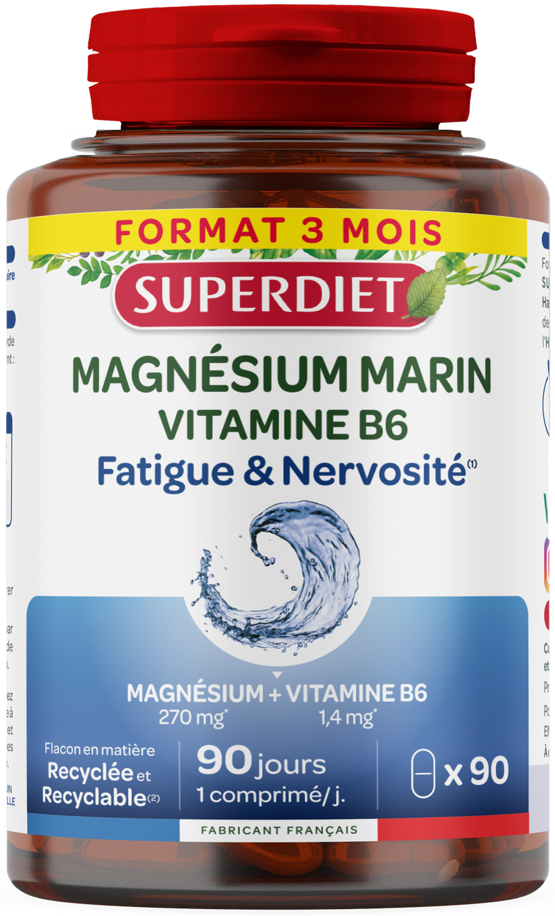 Magnésium marin et vitamine b6 90 comprimés - 1