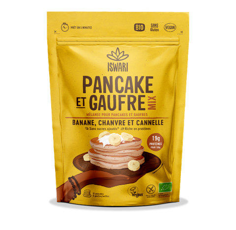 Mélange instantané pour pancake et gaufre banane, chanvre et cannelle - 1