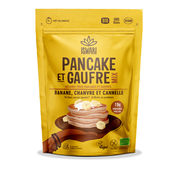 Mélange instantané pour pancake et gaufre banane, chanvre et cannelle - 1