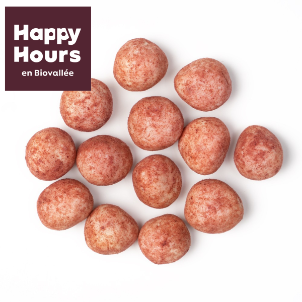 Happy Hours En Biovallée -- DDM 14.11.2025 Noisette choco blanc framboise bio Vrac - 5 kg