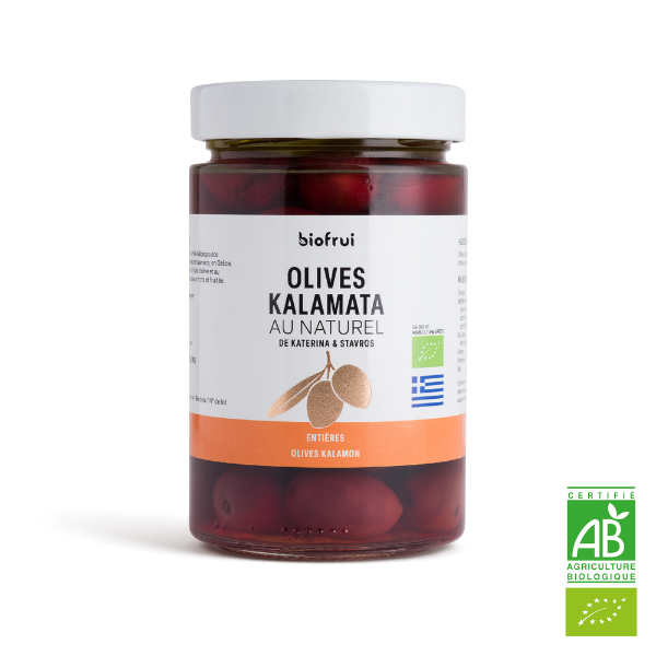 Biofrui -- Olive kalamon noire de kalamata en saumure traditionnelle bio - 200 g