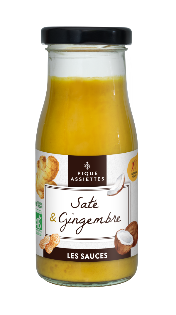 Pique Assiettes -- Sauce saté gingembre bio - 130 ml