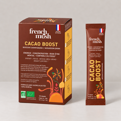 French Mush -- Cacao boost bio (aux champignons fonctionnels) 10 dosettes - 50 g