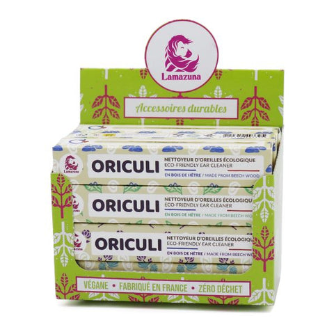 Lamazuna -- Oriculi en bois de hêtre français (prêt à vendre multi-motifs) - 12 cure oreilles