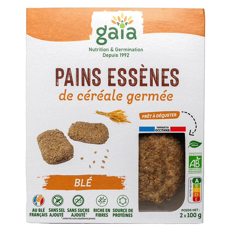 Gaia -- Pains essènes de céréale germée blé - 2 x 100 g