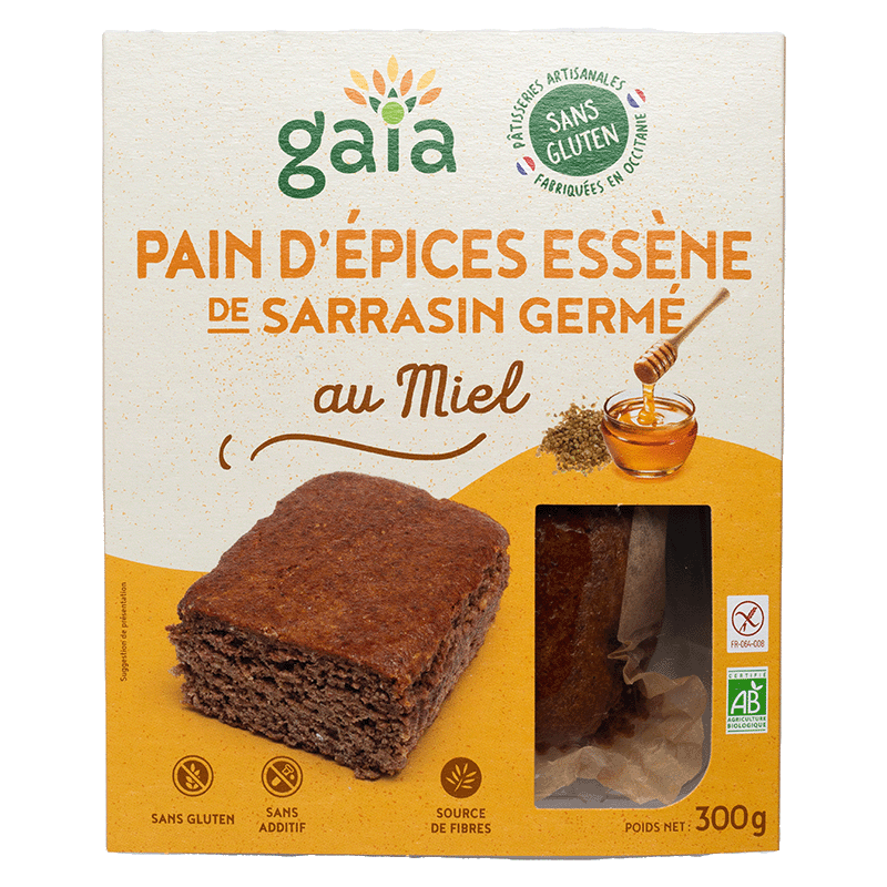 Gaia -- Pain d'épices essène de sarrasin germé au miel - 300 g