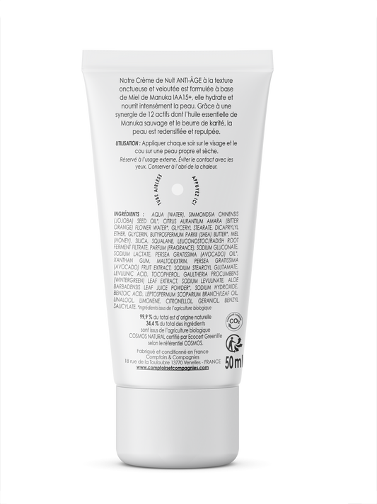 Comptoirs & Compagnies -- Crème de nuit anti-âge au miel de manuka iaa15+ - 50 ml