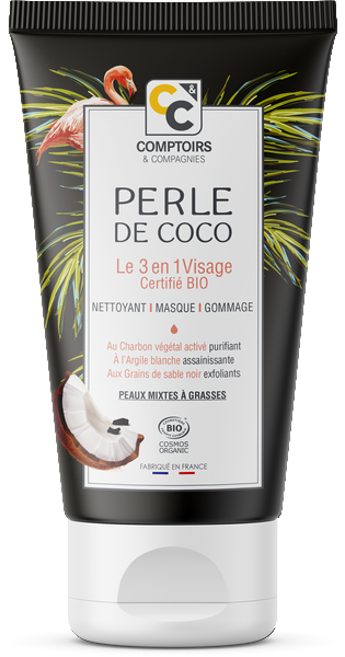 Comptoirs & Compagnies -- Le 3 en 1 visage au charbon végétal actif perle de coco - 100 ml