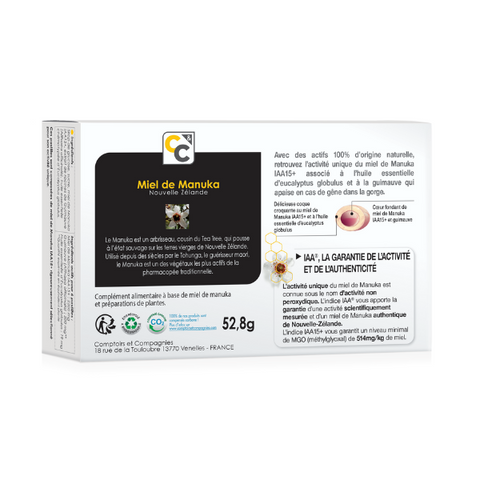 Comptoirs & Compagnies -- Pastilles pour la gorge cœur fondant au miel de manuka iaa15+ - 52.8 g