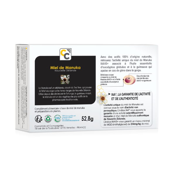 Comptoirs & Compagnies -- Pastilles pour la gorge cœur fondant au miel de manuka iaa15+ - 52.8 g