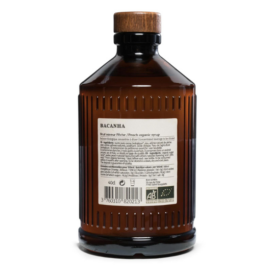 Bacanha -- Sirop saveur pêche brut bio - 400 ml