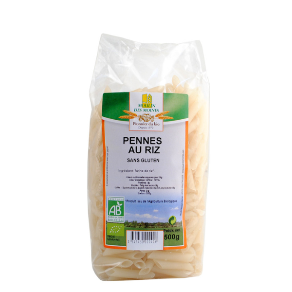 Moulin Des Moines -- Penne sans gluten à la farine de riz et maïs bio - 500g