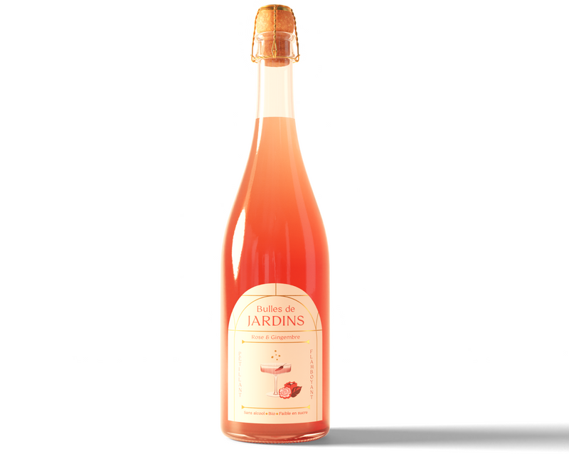 Pétillant sans alcool bio rose & gingembre (bulles de jardins) - 1