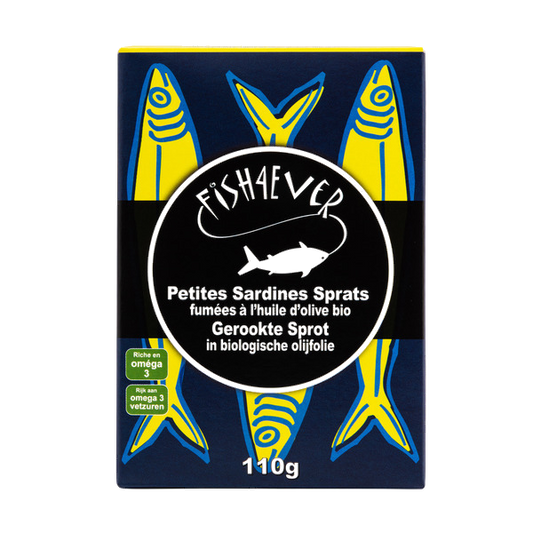 Petites sardines (spratts) fumées à l'huile d'olive bio - 1