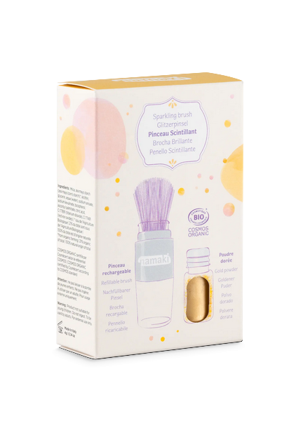 Pinceau magique & poudre scintillante dorée - 1