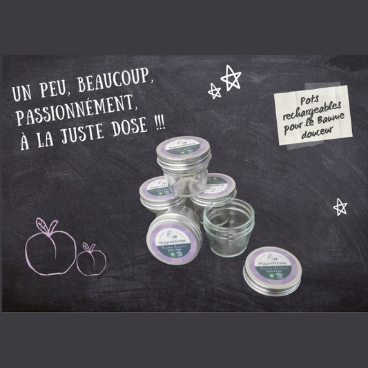 Mapohème -- Pots rechargeables en verre pour le baume douceur mapohème Vrac - 100 ml x 10