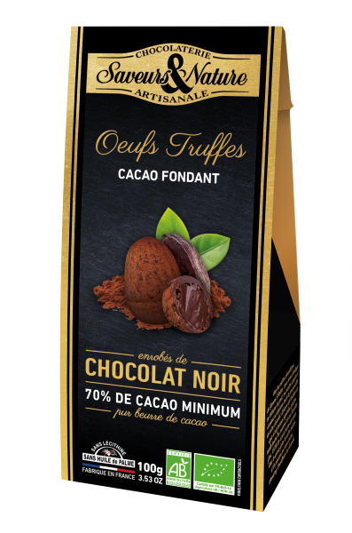 Pré-commandes Pâques - Ballotin d'œufs bio truffés cacao fondant - 1