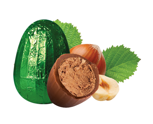 Pré-commandes Pâques - Petits œufs bio pralinés noisette enrobés de chocolat au lait - 1