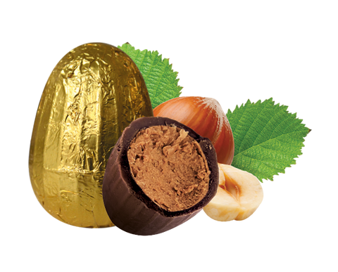 Pré-commandes Pâques - Petits œufs bio pralinés noisette enrobés de chocolat noir - 1