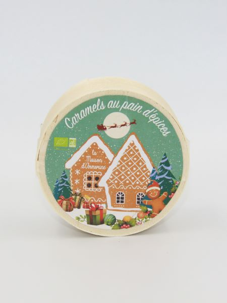 Pré-commandes noël Caramels bio au pain d'épices (mini boîte bois) - 1