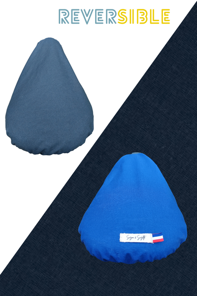 Pré-commandes noël Couvre selle bleu bicolore (extra large anti pluie) - 1
