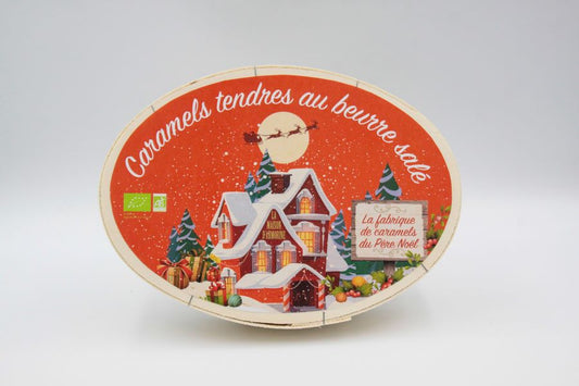 Pré-commandes noël caramels bio du père noël (boite bois ovale) - 1