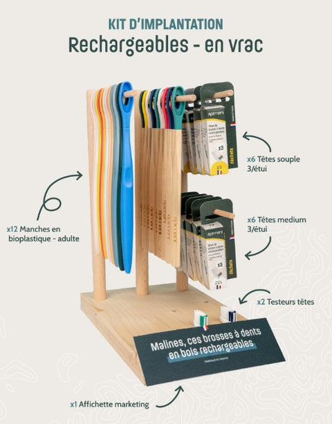Présentoir vide brosses à dents rechargeables (vrac ou étui) - 1