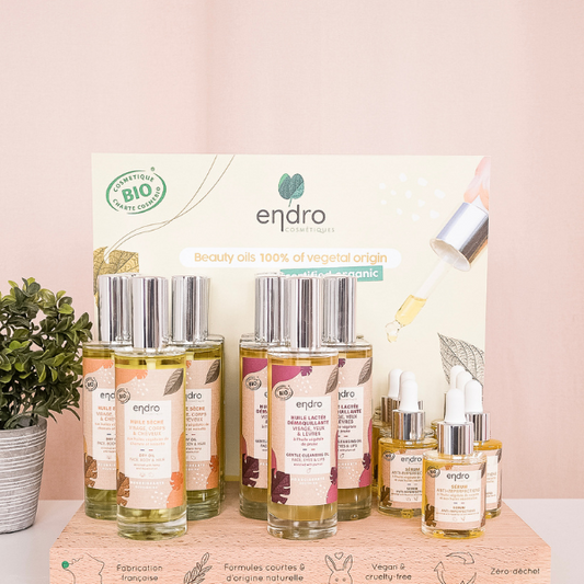 Endro -- Présentoir comptoir pour huiles endro