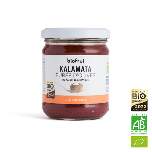 Biofrui -- Purée d'olive kalamon noire de kalamata traditionnelle bio - 180 g
