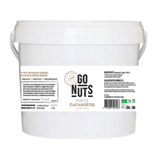 Go Nuts -- Beurre de cacahuètes bio Vrac (origine Egypte) - 5 kg