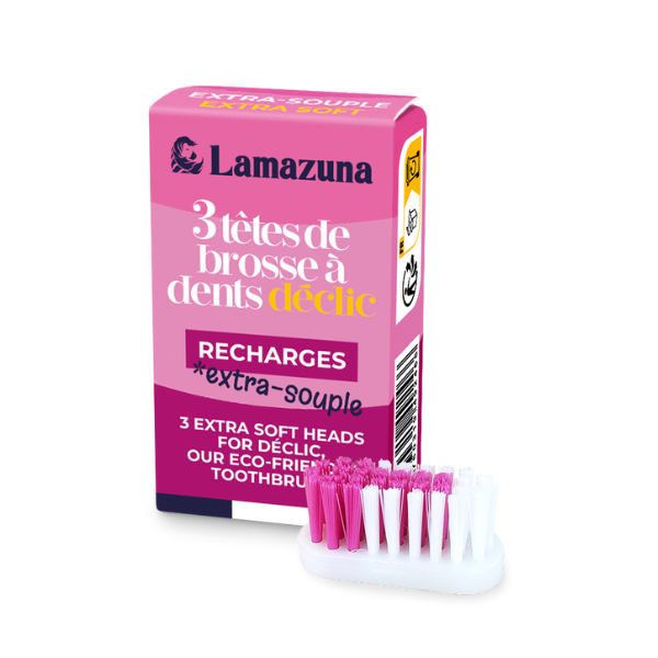 Lamazuna -- Recharge de 3 têtes de brosse à dents extra souple