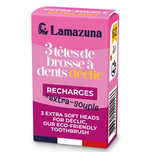 Lamazuna -- Recharge de 3 têtes de brosse à dents extra souple