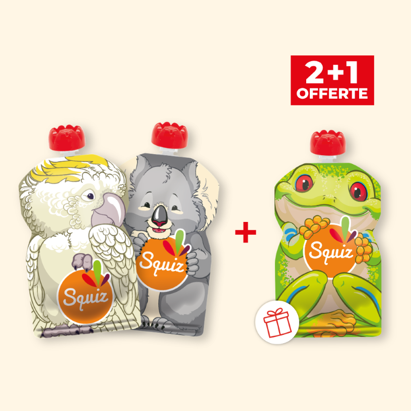 Squiz -- échantillon Lot de 2+1 gourdes réutilisable 130mL