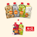 Squiz -- Lots de 4+2 gourdes réutilisables 130ml (prêt à vendre) x 8