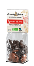 Sachet de figurines de noël de chocolat noir et lait - 1