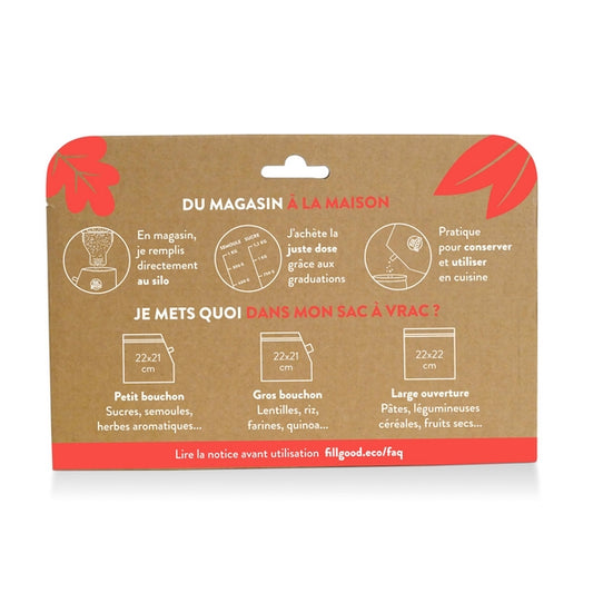 Sacs à vrac doseurs (petit et gros bouchon et zip) 1,2L et 1,5L - 2