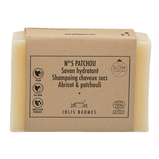 Jolis Baumes -- Savon hydratant & shampoing cheveux secs (n°5 patchou) - 100 g