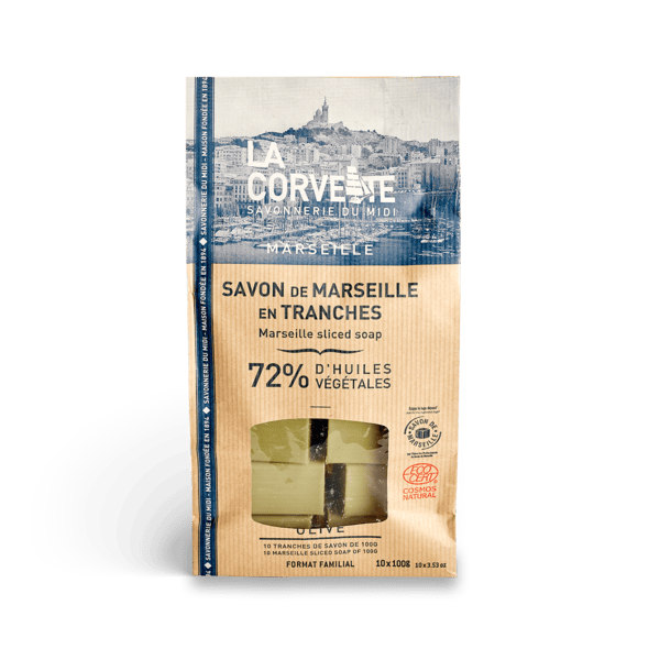 Savon de marseille à l'huile d'olive (10 tranches de 100g)  - 1