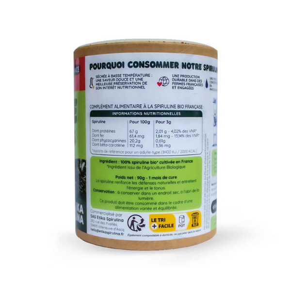 Spiruline bio en paillettes (1 mois de cure) - 3