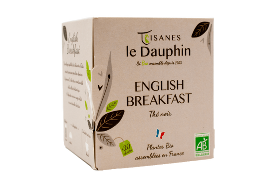 Tisanes Le Dauphin -- Thé noir bio english breakfast - 20 infusettes