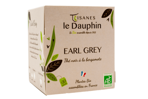 Tisanes Le Dauphin -- Thé noir bio earl grey - 20 infusettes