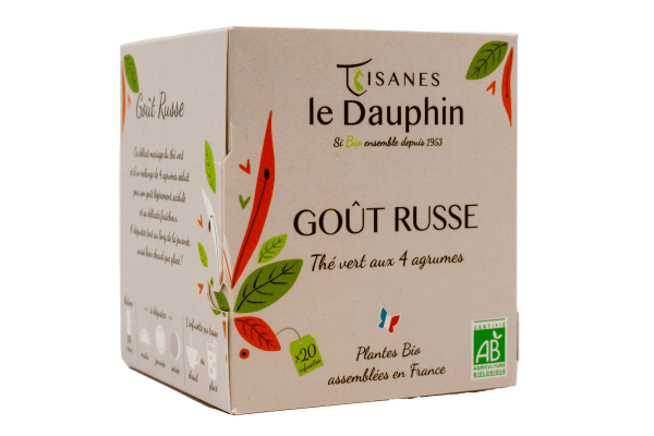 Tisanes Le Dauphin -- Thé vert bio goût russe - 20 infusettes