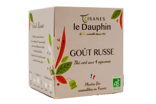 Tisanes Le Dauphin -- Thé vert bio goût russe - 20 infusettes