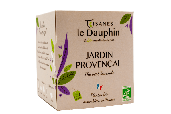 Tisanes Le Dauphin -- Thé vert bio jardin provençal - 20 infusettes