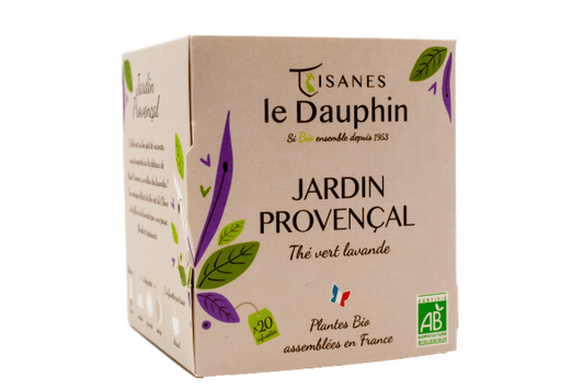 Tisanes Le Dauphin -- Thé vert bio jardin provençal - 20 infusettes