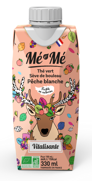 Thé froid bio vitalisant (sève de bouleau, matcha, pêche blanche) - 1