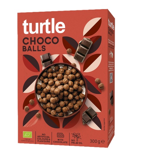 Turtle -- Boules de céréales croustillantes bio au chocolat - 300 g