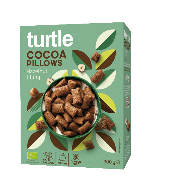 Turtle -- Carrés croustillants fourrés de crème de noisette, bio et sans gluten - 300 g